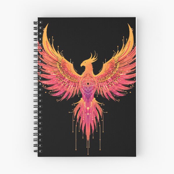 Item preview, Cyberpunk Phoenix Mandala Geometric Firebird Art designed and sold by Shape-Forge.