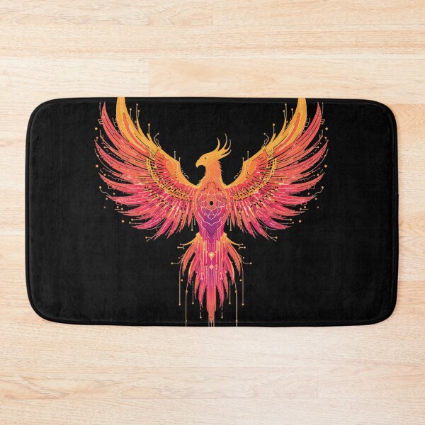 Item preview, Cyberpunk Phoenix Mandala Geometric Firebird Art designed and sold by Shape-Forge.