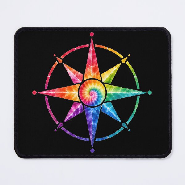 Item preview, Tie Dye Rainbow Compass Rose Star designed and sold by jgvisualarts.