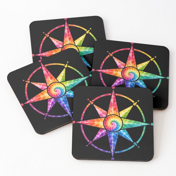 Item preview, Tie Dye Rainbow Compass Rose Star designed and sold by jgvisualarts.