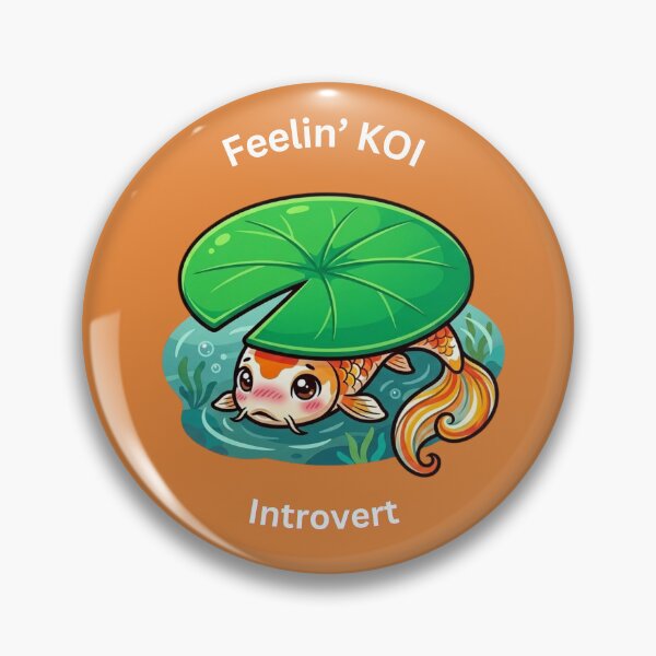 Item preview, Cute Koi Introvert Social Signal Round designed and sold by Social Signals.