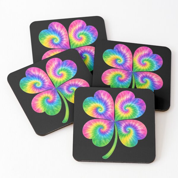 Item preview, Tie Dye Rainbow Four Leaf Clover designed and sold by jgvisualarts.