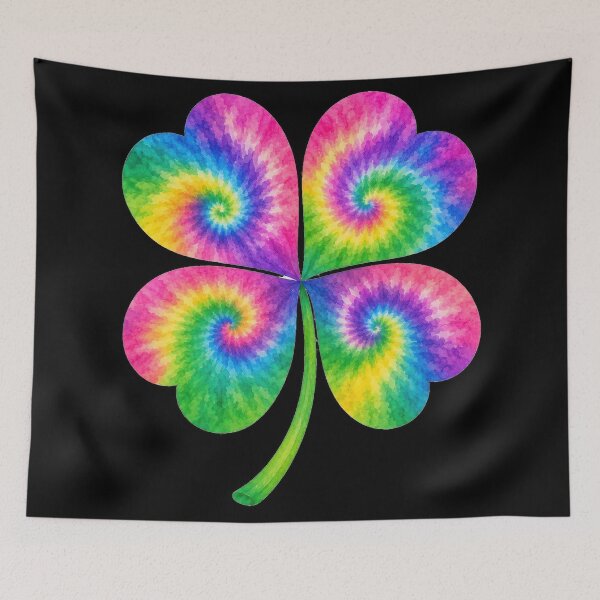 Item preview, Tie Dye Rainbow Four Leaf Clover designed and sold by jgvisualarts.