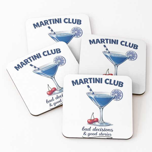 Item preview, Martini Club Sticker | Bad Decisions & Good Stories Funny Cocktail Aesthetic Design designed and sold by sumodesign.