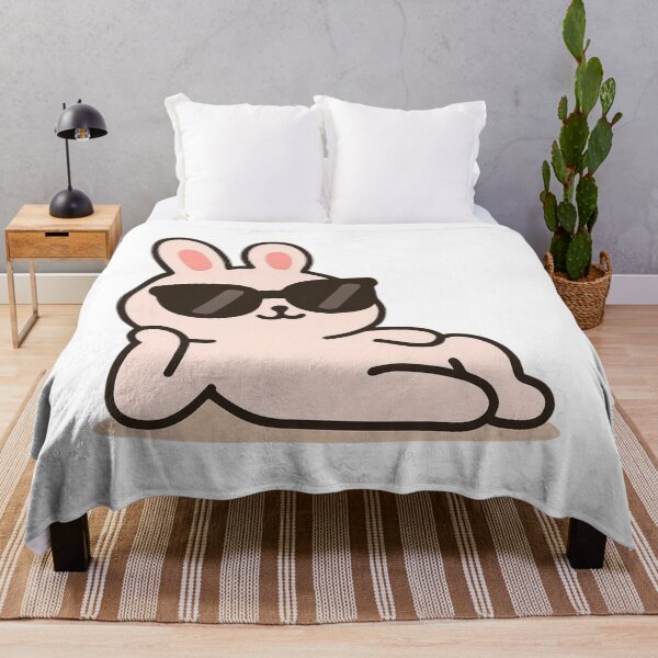 Item preview, Cool Bunny - Just Chill Kawaii Sticker designed and sold by foryouandyours.