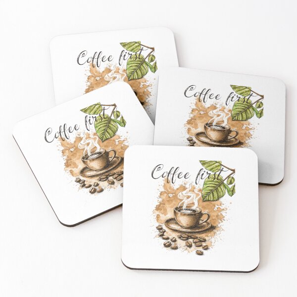 Item preview, Coffee cup among spilled coffee beans designed and sold by Niccasso_Store.