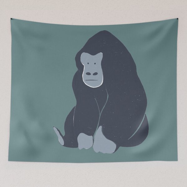 Item preview, Mountain Gorilla | Cute Silverback Illustration designed and sold by Covo Studio.
