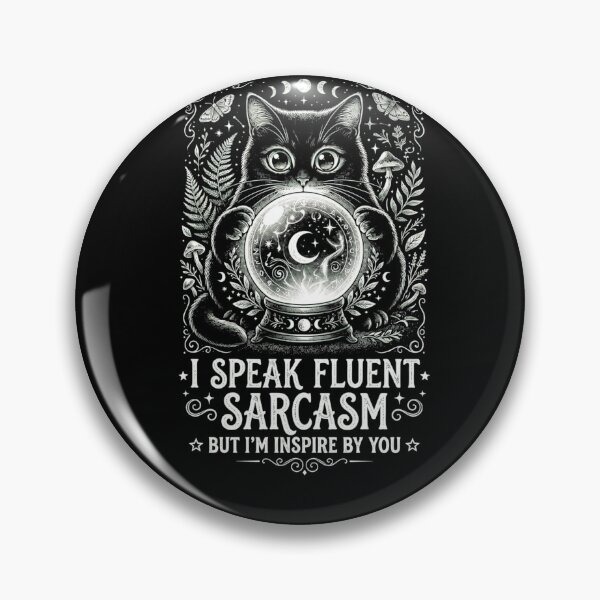 Item preview, A playful, witchy crystal ball with a black cat, sarcasm, and gothic tarot. designed and sold by InspireByYou™.