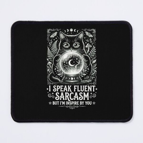 Item preview, A playful, witchy crystal ball with a black cat, sarcasm, and gothic tarot. designed and sold by InspireByYou™.