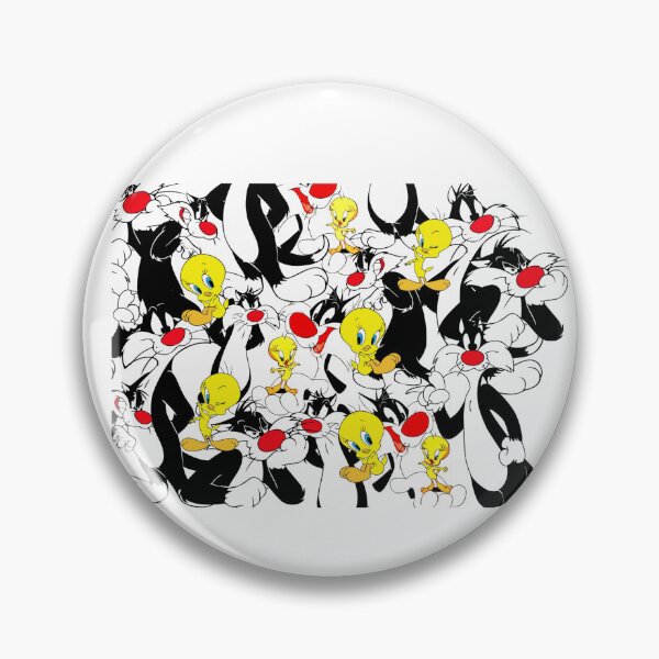 Item preview, Repeating Cartoon Canary and Silhouette Cat Pattern Art ​Description:  designed and sold by Creatby7030.