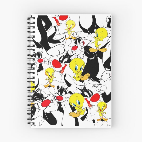 Item preview, Repeating Cartoon Canary and Silhouette Cat Pattern Art ​Description:  designed and sold by Creatby7030.