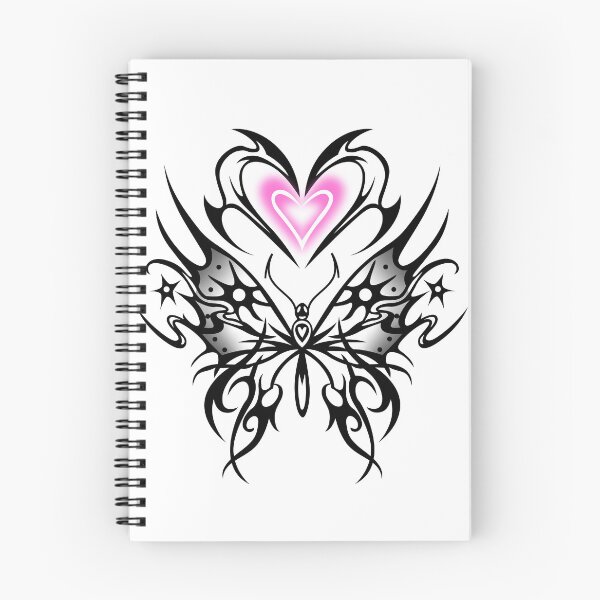 Item preview, Butterfly with neon pink heart, tribal cybergoth sigilism designed and sold by Tribalgothss.