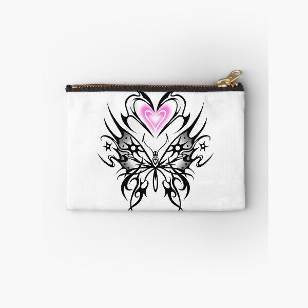 Item preview, Butterfly with neon pink heart, tribal cybergoth sigilism designed and sold by Tribalgothss.