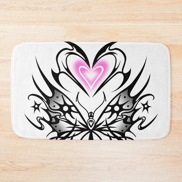 Item preview, Butterfly with neon pink heart, tribal cybergoth sigilism designed and sold by Tribalgothss.