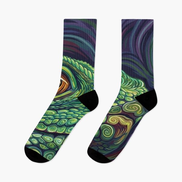 Item preview, Starry Night Water Dragon: Van Gogh Inspired Reptile Art designed and sold by Apex_Visuals.
