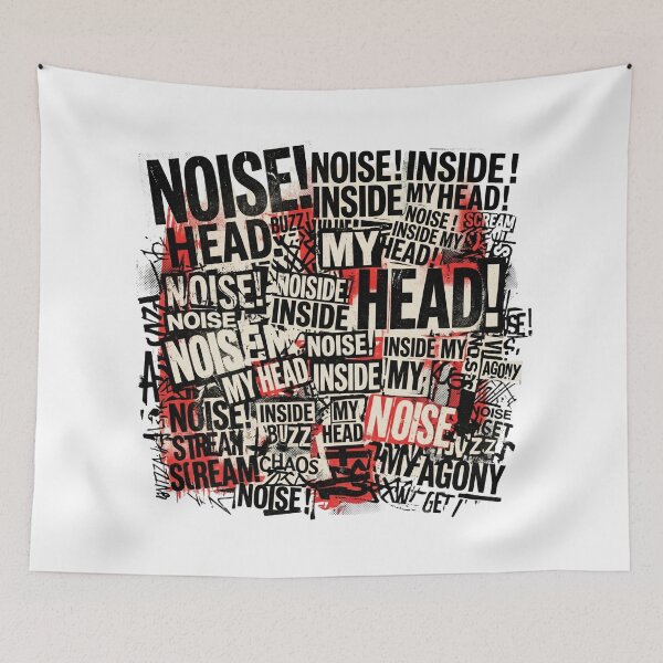 Item preview, NOISE INSIDE MY HEAD | Chaotic Brutalist Typography Design designed and sold by afarkar.