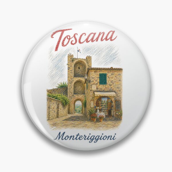 Item preview, Monteriggioni Tuscany Italian Medieval Village Illustration designed and sold by JOANNASKAH.