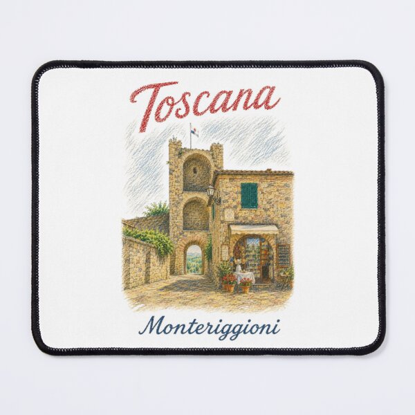 Item preview, Monteriggioni Tuscany Italian Medieval Village Illustration designed and sold by JOANNASKAH.