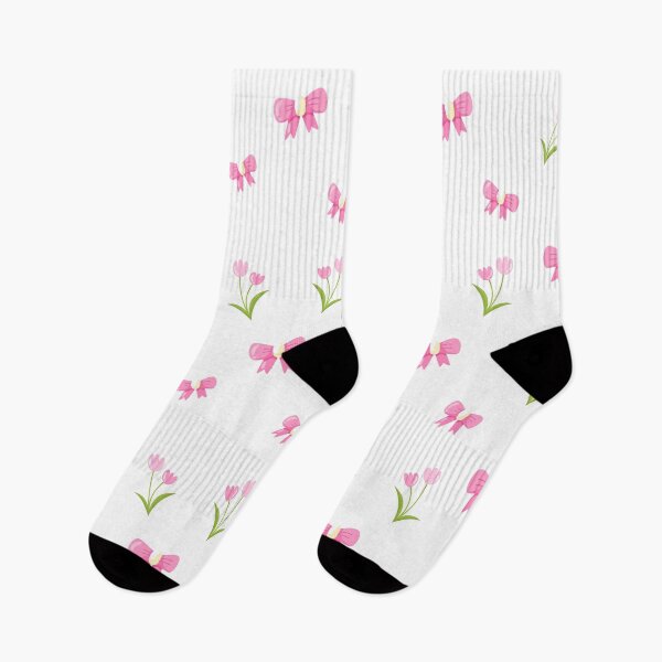 Item preview, Cute Coquette Pink Tulip and Ribbon Pattern designed and sold by Cherry Emporium.