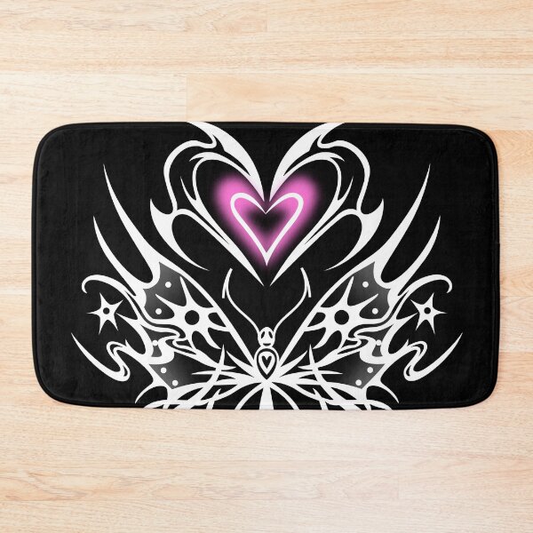 Item preview, Butterfly with neon pink heart, tribal cybergoth sigilism designed and sold by Tribalgothss.