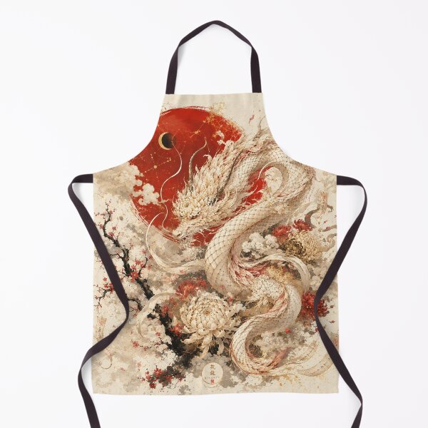 Item preview, White Chrysanthemum Dragon – Japanese Fantasy Art designed and sold by Kikuryu.