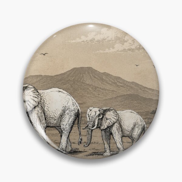 Item preview, Vintage Elephant Family African Safari Wildlife designed and sold by Fei Long Design Hub.