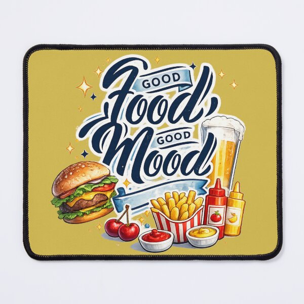 Item preview, Good Food Good Mood Sticker | Burger Fries Beer Aesthetic | Funny Food Lover Quote Design designed and sold by sumodesign.