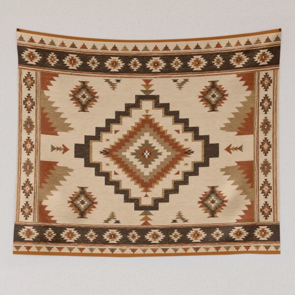 Item preview, Terracotta Lodge Southwestern Pattern | Luxury Geometric Textile in Burnt Clay & Linen designed and sold by Swanny's Custom T-shirt and Gift Designs.