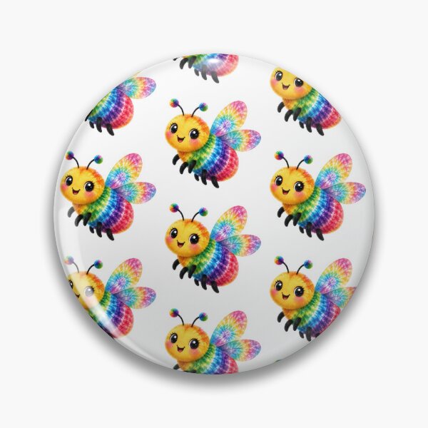 Item preview, Rainbow Tie-Dye Bee Cute Kawaii Art designed and sold by jgvisualarts.