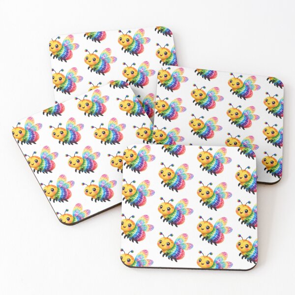 Item preview, Rainbow Tie-Dye Bee Cute Kawaii Art designed and sold by jgvisualarts.