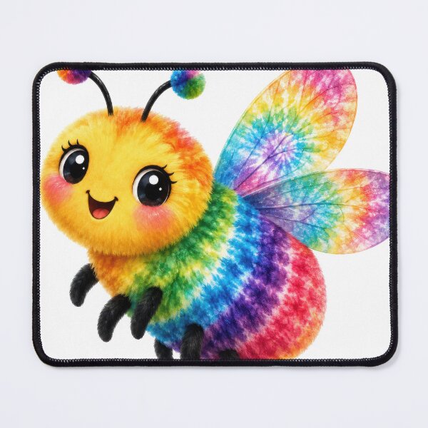 Item preview, Rainbow Tie-Dye Bee Cute Kawaii Art designed and sold by jgvisualarts.