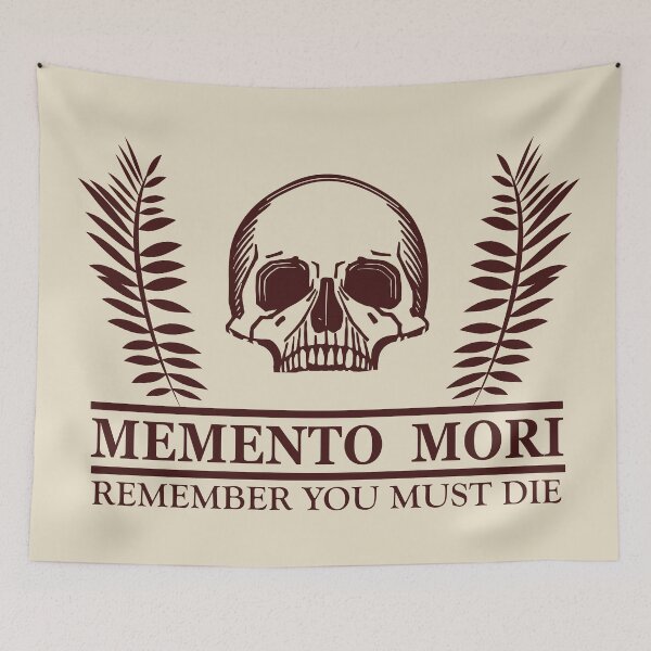 Item preview, Floral and Skull Dark Latin Quotes - Remember Your Death - Memento Mori designed and sold by Alexaltay.