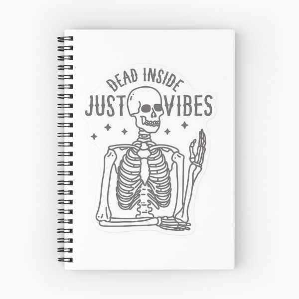 Item preview, Dead Inside Just Vibes Skeleton Sticker designed and sold by SkeletonMood.