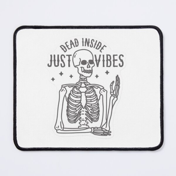 Item preview, Dead Inside Just Vibes Skeleton Sticker designed and sold by SkeletonMood.
