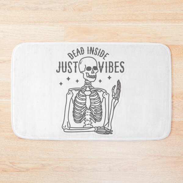 Item preview, Dead Inside Just Vibes Skeleton Sticker designed and sold by SkeletonMood.