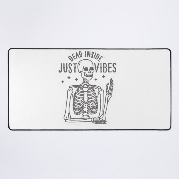 Item preview, Dead Inside Just Vibes Skeleton Sticker designed and sold by SkeletonMood.