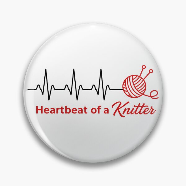 Item preview, Heartbeat of a Knitter | Knitting Lover Heartbeat Design | Yarn & Needles Gift designed and sold by Pattie Marie.