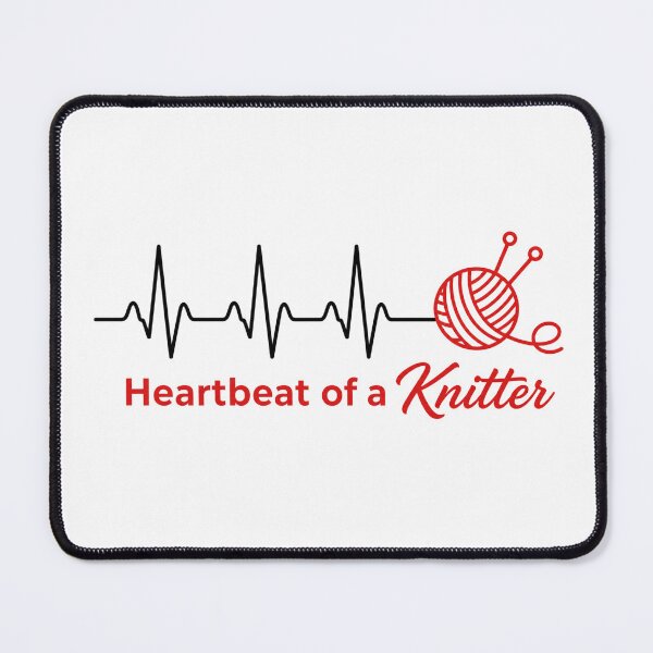 Item preview, Heartbeat of a Knitter | Knitting Lover Heartbeat Design | Yarn & Needles Gift designed and sold by Pattie Marie.