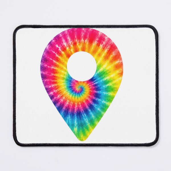 Item preview, Tie Dye Rainbow Spiral Location Pin designed and sold by jgvisualarts.