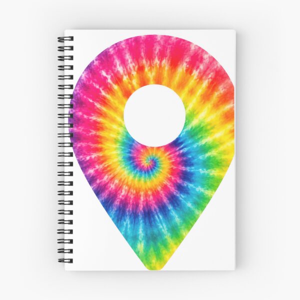 Item preview, Tie Dye Rainbow Spiral Location Pin designed and sold by jgvisualarts.