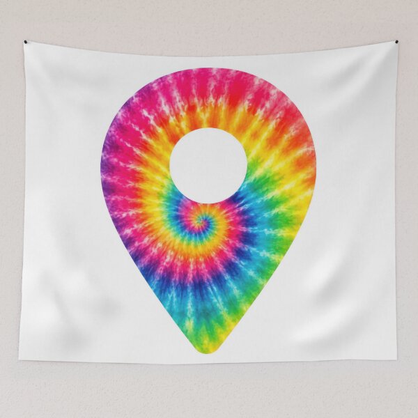 Item preview, Tie Dye Rainbow Spiral Location Pin designed and sold by jgvisualarts.