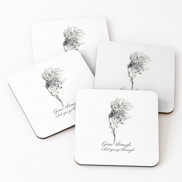 Item preview, Grow Through What You Go Through – Elegant Floral Motivation Art designed and sold by MagnishArt.