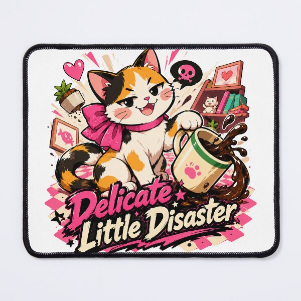 Item preview, Delicate Little Disaster Coffee Cat designed and sold by StillWildink.
