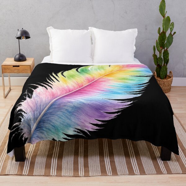 Item preview, Rainbow Watercolor Feather Art Print designed and sold by jgvisualarts.