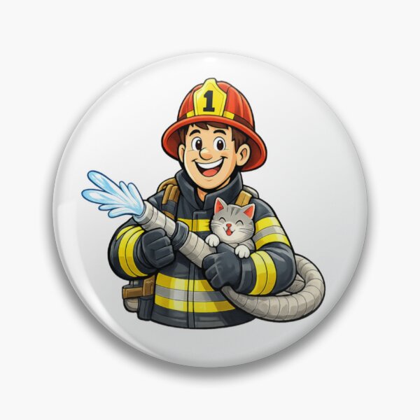Item preview, Fireman holding a hose and cat designed and sold by JamesDunican.