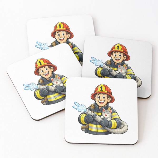 Item preview, Fireman holding a hose and cat designed and sold by JamesDunican.