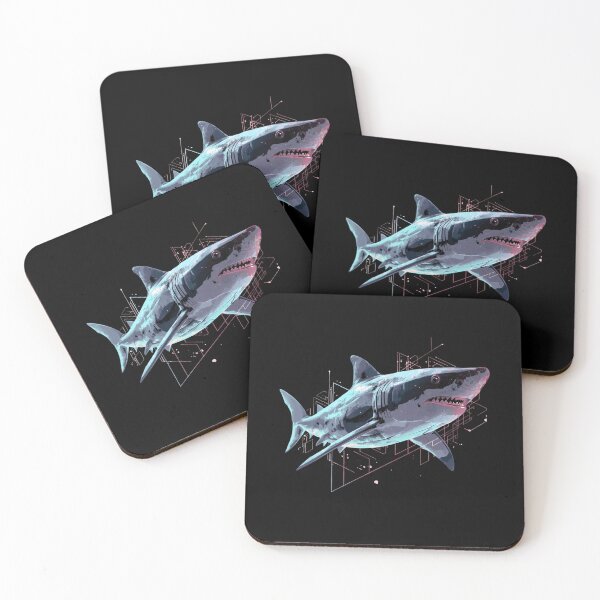 Item preview, Synthwave Great White Shark Futuristic Ocean Design designed and sold by Shape-Forge.