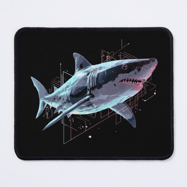 Item preview, Synthwave Great White Shark Futuristic Ocean Design designed and sold by Shape-Forge.