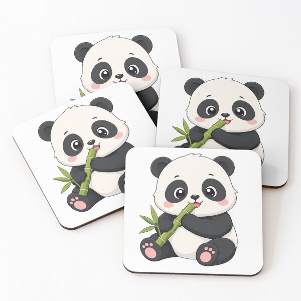 Item preview, • Cute Baby Panda Eating Bamboo Illustration • Adorable Panda Bear with Bamboo Stalk designed and sold by DuomoDesign.