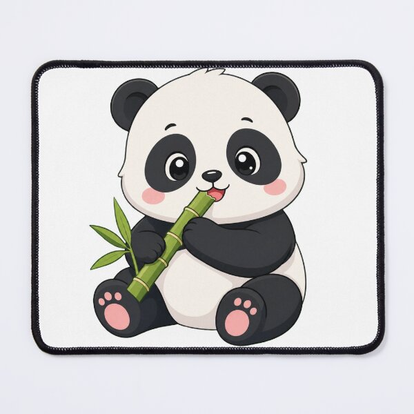 Item preview, • Cute Baby Panda Eating Bamboo Illustration • Adorable Panda Bear with Bamboo Stalk designed and sold by DuomoDesign.